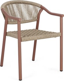 Piros-natúr színű fém kerti szék Canarias – Bizzotto