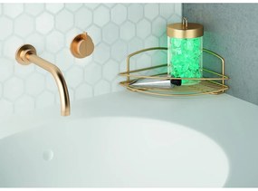 Aranyszínű acél fürdőszobai sarokpolc Onda – Metaltex