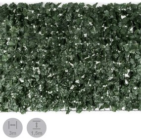 Blumfeldt Fency Dark Ivy, sötétzöld, borostyán, kerítés, védelmet nyújt a kíváncsi tekintetekkel és a széllel szemben, 300 x 150 cm
