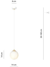 Csillár zsinóron ROYAL 1xE14/10W/230V átm. 14 cm fehér