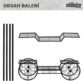 STILISTA Virágcserép állvány kocsi 77 x 75 x 28 cm acél