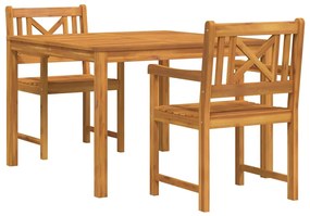 vidaXL Kert étkező szett 3 pcs Barna Tömör akácfa