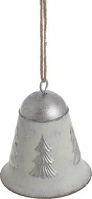 Karácsonyfa medál Harang fém fehér ezüst karácsonyfa 8 cm – dekoráció
