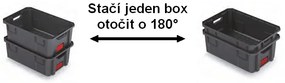 Szállítódoboz A, 20 cm, fekete