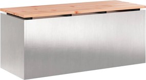 vidaXL Kerti pad Ezüst 100 x 40 x 43 cm Rozsdamentes acél
