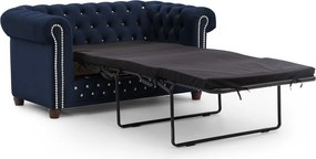 Kék bársony kinyitható kanapé 148 cm York Blik – Ropez