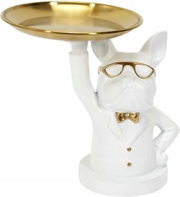 Organizer Bulldog fehér arany tálca Kerámia
