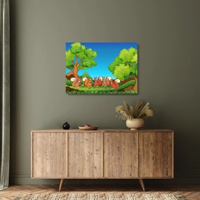 Kép - boldog mókusok (üvegen) (70x50 cm)