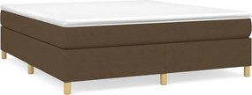 vidaXL sötétbarna szövet rugós ágy matraccal 180 x 200 cm