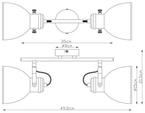 Globo 54018-2 - Spotlámpa WIHO 2xE27/40W/230V