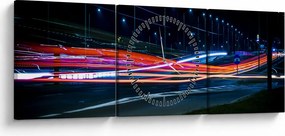 Éjszakai város képe (órával) (90x30 cm)