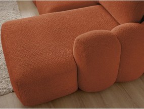 Narancssárga buklé kinyitható-tárolóhelyes sarokkanapé (jobb oldali-heverő résszel) Montaigne – Bobochic Paris