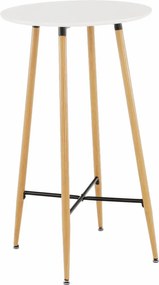 Bárasztal, fehér/tölgy, átmérő 60 cm, IMAM