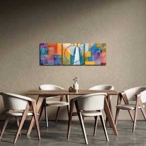 Kép - Geometrikus angyal (órával) (90x30 cm)