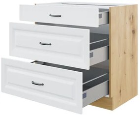 Alsó konyhaszekrény fiókokkal Vintageline 80 D 3S BB (fehér)  . 1103343