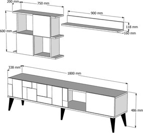 Madrid Anthracite and Walnut TV fal