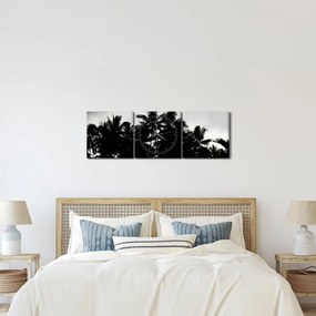 A fekete-fehér pálmafák képe (órával) (90x30 cm)