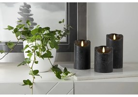 Flamme Rustic fekete LED viaszgyertya, magasság 15 cm - Star Trading