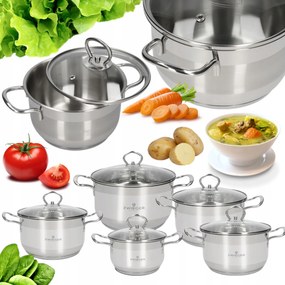 Zwieger Rocca 5 Db-os Acél Edénykészlet Fedővel Indukciós Prémium Gáz