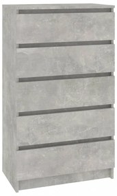 betonszürke szerelt fa fiókos szekrény 60 x 36 x 103 cm