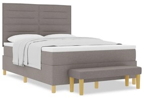 Boxspring ágy matrac &amp; pad taupe 140x190 cm szövet
