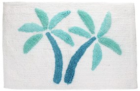 Fehér-kék fürdőszobai kilépő 50x80 cm Palm Trees – Rex London