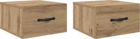 vidaXL Éjjeliszekrény 2 pcs kézműves tölgy 35 x 35 x 20 cm Faanyag