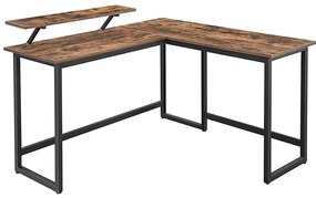 Sarok íróasztal SOLEA barna/fekete