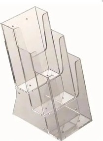 Prospektustartó, asztali/fali, 3 rekeszes, 1/3 A4 (IC4310X)