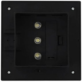 12 db fekete négyzet alakú kültéri napelemes LED lámpa 12 cm