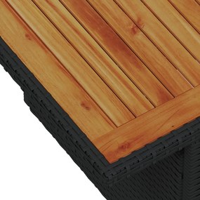 8 darabos kerti kanapé szett párnákkal, fekete poli rattan akáccal, 2 személyes kerti kanapé párnákkal, fekete poli rattan