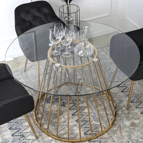 Kerek Üveg Étkezőasztal. OLIVIER 120 cm