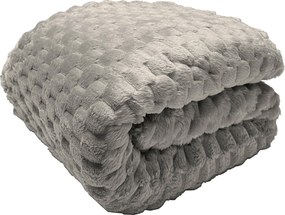 Takaró 160X200 cm Mikroszálas Ágytakaró Bolyhos Dombornyomott Világos Hamu