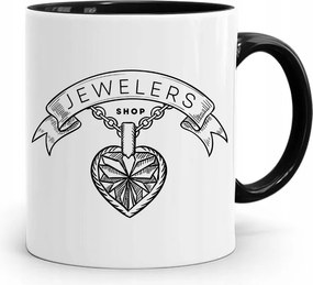 Ékszerésznek Bögre Fekete Jewlers Shop Ajándék fényképes nyomtatással