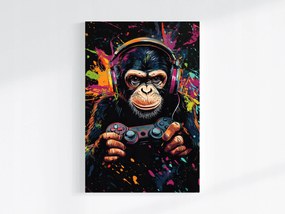 Vászonkép Canvas Gaming Játék Gamer Pad Majom Csimpánz Graffiti 80x120
