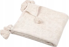 Takaró Sanchez 125x150 cm écru gyom pléd kanapé fotel Boho krémszínű