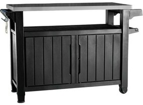 Keter UNITY XL 270 l multifunkcionális kertigrillezőasztal, grafit, 134 x 52 x 90 cm
