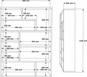 Könyvespolc, 90 cm – Kee1-Sa
