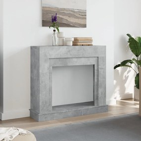 betonszürke szerelt fa kandallóburkolat 100 x 30 x 87,5 cm