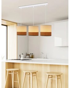 Csillár zsinóron BIANCO 3xE27/40W/230V fehér/barna