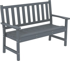 Outsunny 2 személyes időjárásálló kerti pad, HDPE faerezet, ergonomikus támla, 240 kg teherbírás, 130 x 59 x 91 cm | Aosom