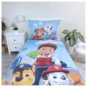 Kék egyszemélyes pamut gyerek ágyneműhuzat 140x200 cm Paw Patrol – Jerry Fabrics