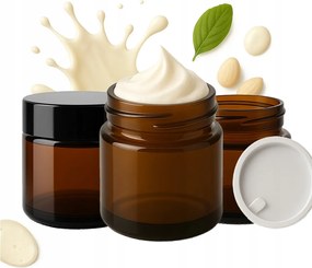 20x Tégelyek Üvegtégelyek Barna Krém 10ml 10g Tégelyek Sötét Üveg