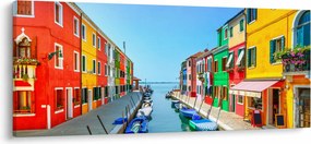 Kép - Burano sziget, Velence, Olaszország (120x50 cm)