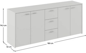 HUGOS 180 szekrény, fehér