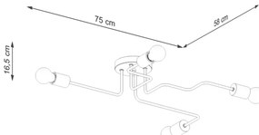 Sollux SL.1669 - Felületre szerelhető csillár TIMBO 4xE27/15W/230V fekete/bézs/bükkfa