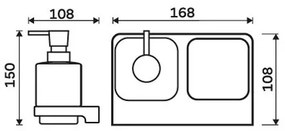 NIMCO MAC 2905831K-T-90-Fali szappanadagoló és fogkefe állvány MAYA 320 mm