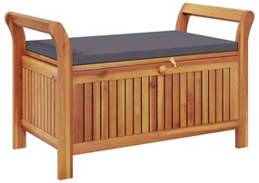 vidaXL tömör akácfa kerti tárolópad párnával 91 cm
