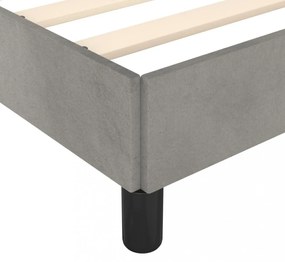 világosszürke bársony ágykeret matrac nélkül 160 x 200 cm