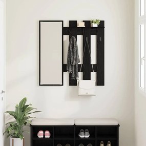 Fali Kabáthorog tükörrel Fekete tölgy 100 x 10 x 100 cm Faanyag